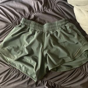 Green Lululemon shorts 4 inch
